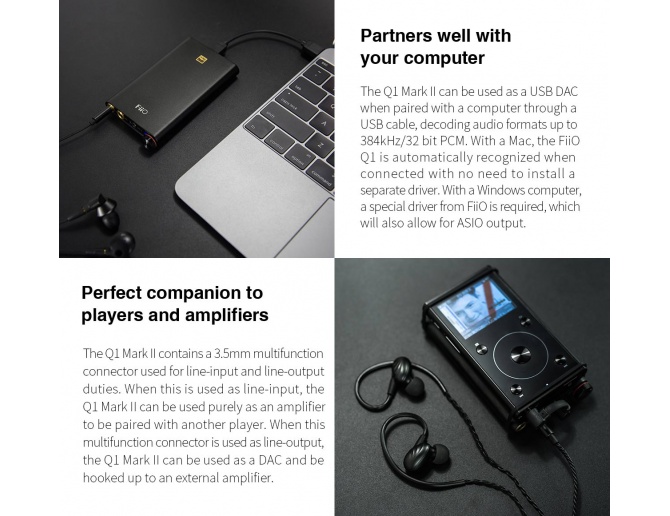 FiiO Q1 Mark II Portable Headphone Amp & DAC