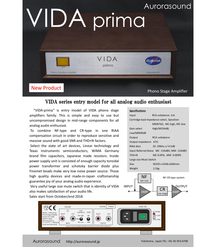 Aurorasound VIDA Prima Phono Preamplifier