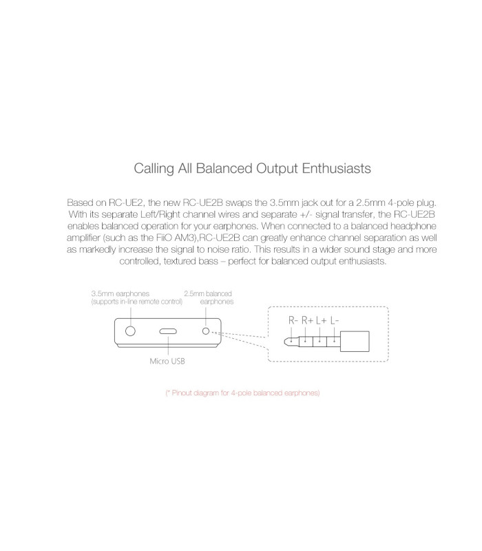 FiiO RC-UE2B Balanced Replacement Cable for Ultimate Ears