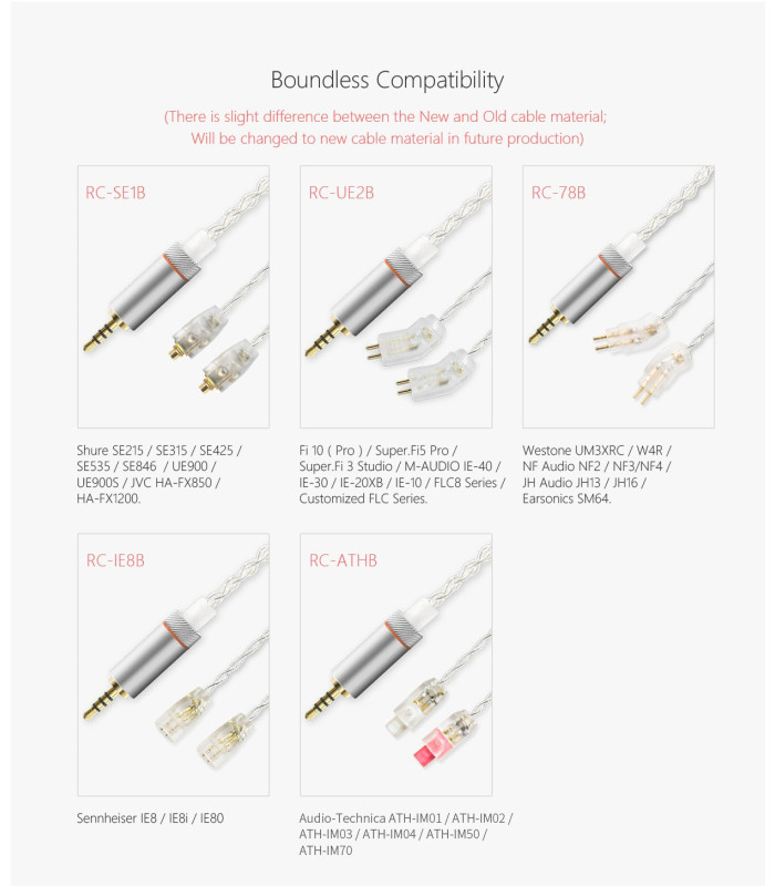 FiiO RC-ATHB Re-Cable for Balanced Audio-Technica Earphones